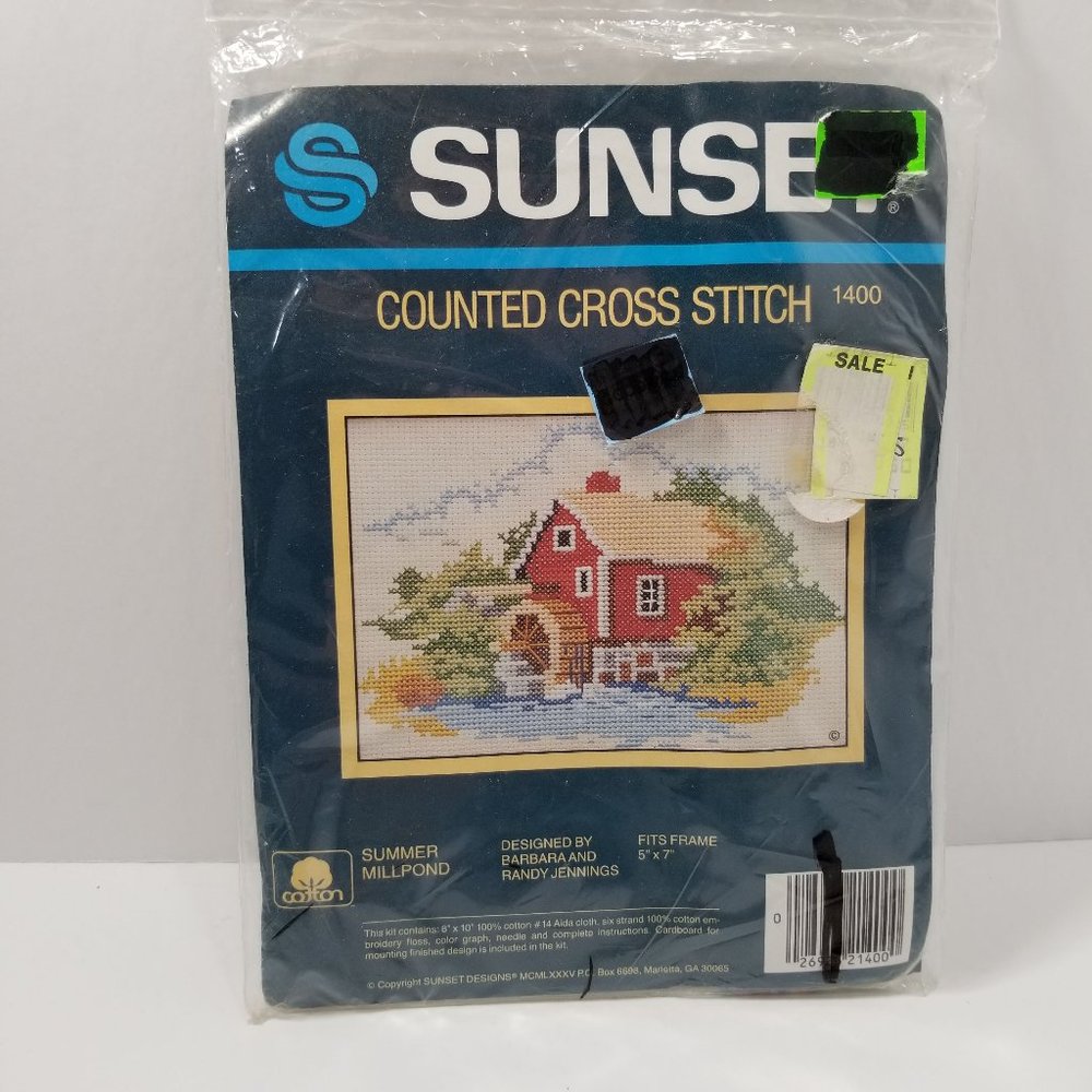 Summer Millpond Sunset Cross Stitch Kit 1400 New